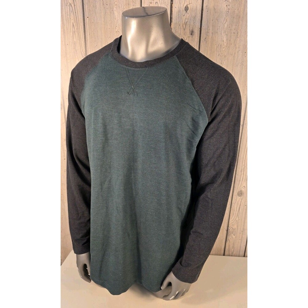 Orvis Long Sleeve Soft Raglan Lounge Shirt Black Green 1225440 Mens 2XL